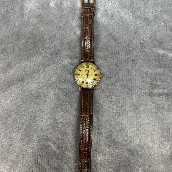 Women’s Relic Stone Dial Watch with Copper Finish and Brown Croc-Embossed Strap - Picture 2 of 3